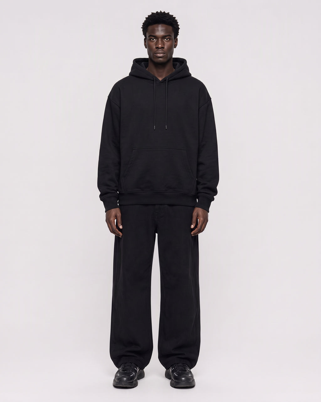 ESSENTIAL HOODIE — black porte face