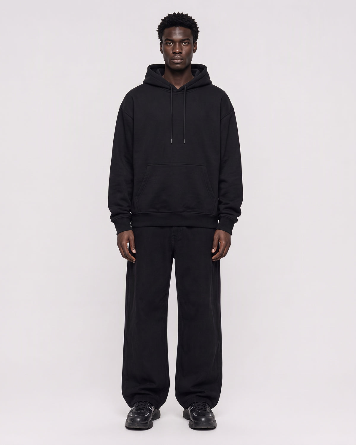 ESSENTIAL HOODIE — black porte face