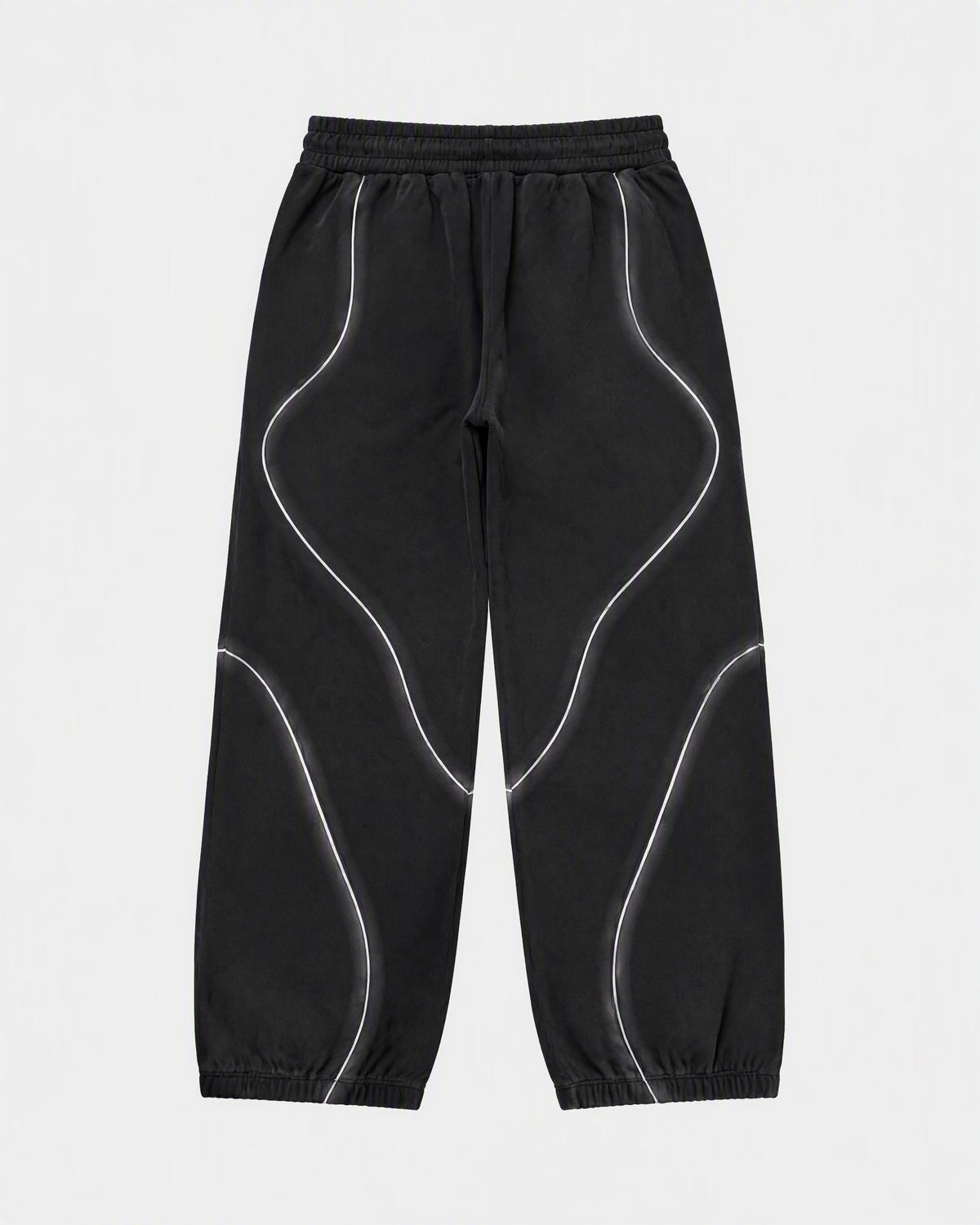 BLACK ORBIT JOGGER — back view, flat lay