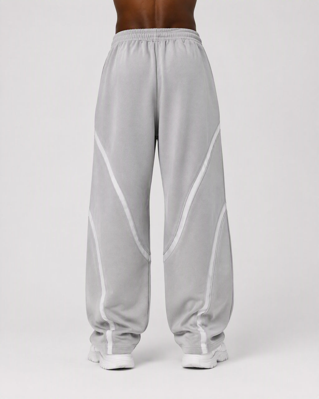 GREY ORBIT JOGGER — worn, back view