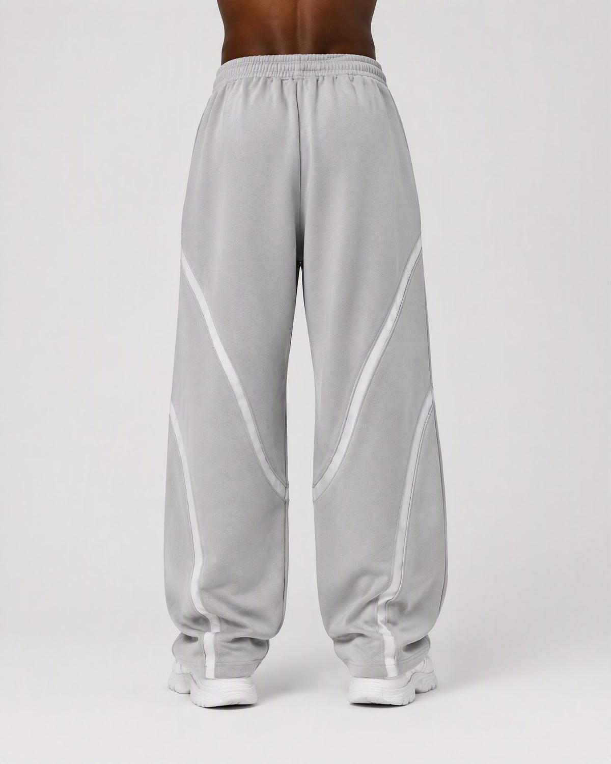GREY ORBIT JOGGER — worn, back view