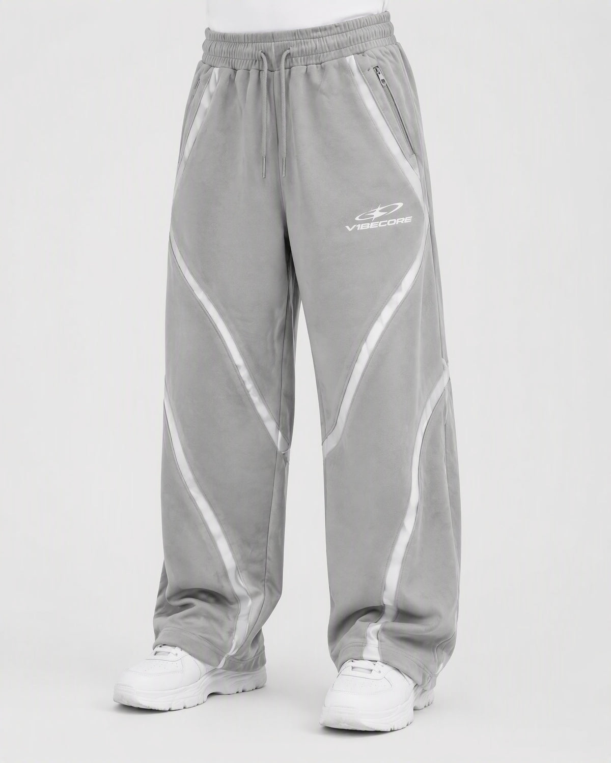 GREY ORBIT JOGGER — worn, front view