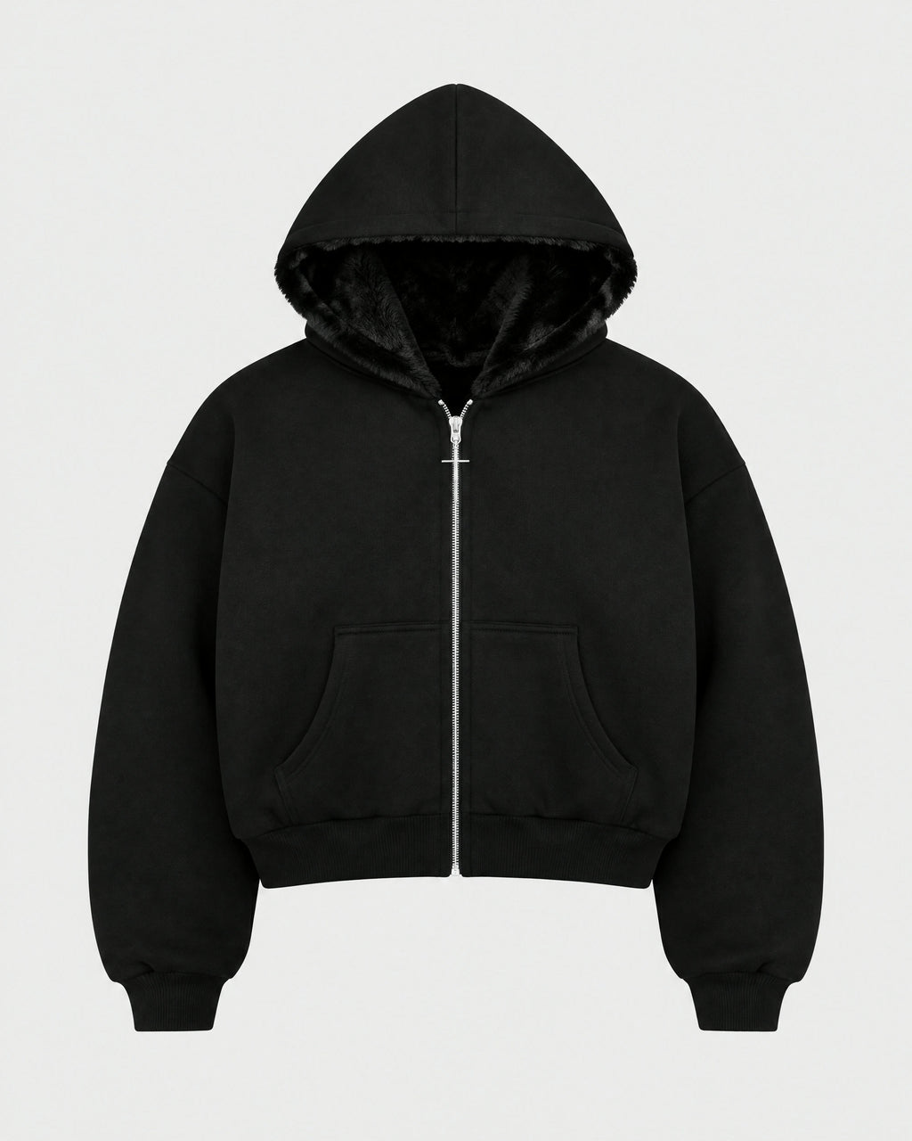REVERSIBLE ZIP HOODIE — Black