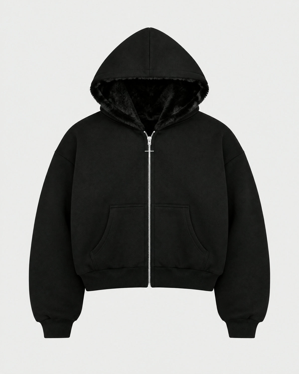 REVERSIBLE ZIP HOODIE — Black