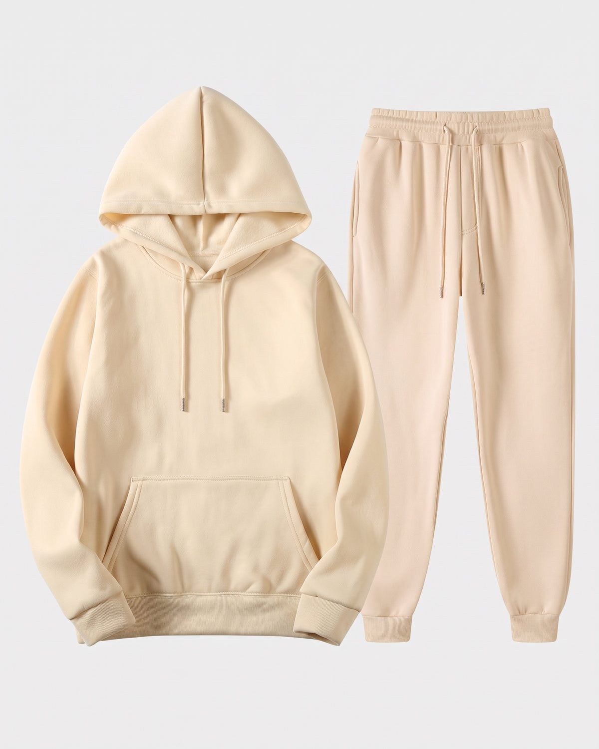 ESSENTIAL SWEATSUIT SET — beige face