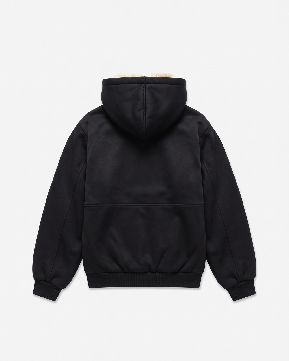 SHERPA-LINED ZIP HOODIE — black dos