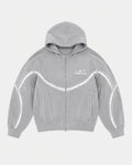 GREY ORBIT ZIP — front view, flat lay